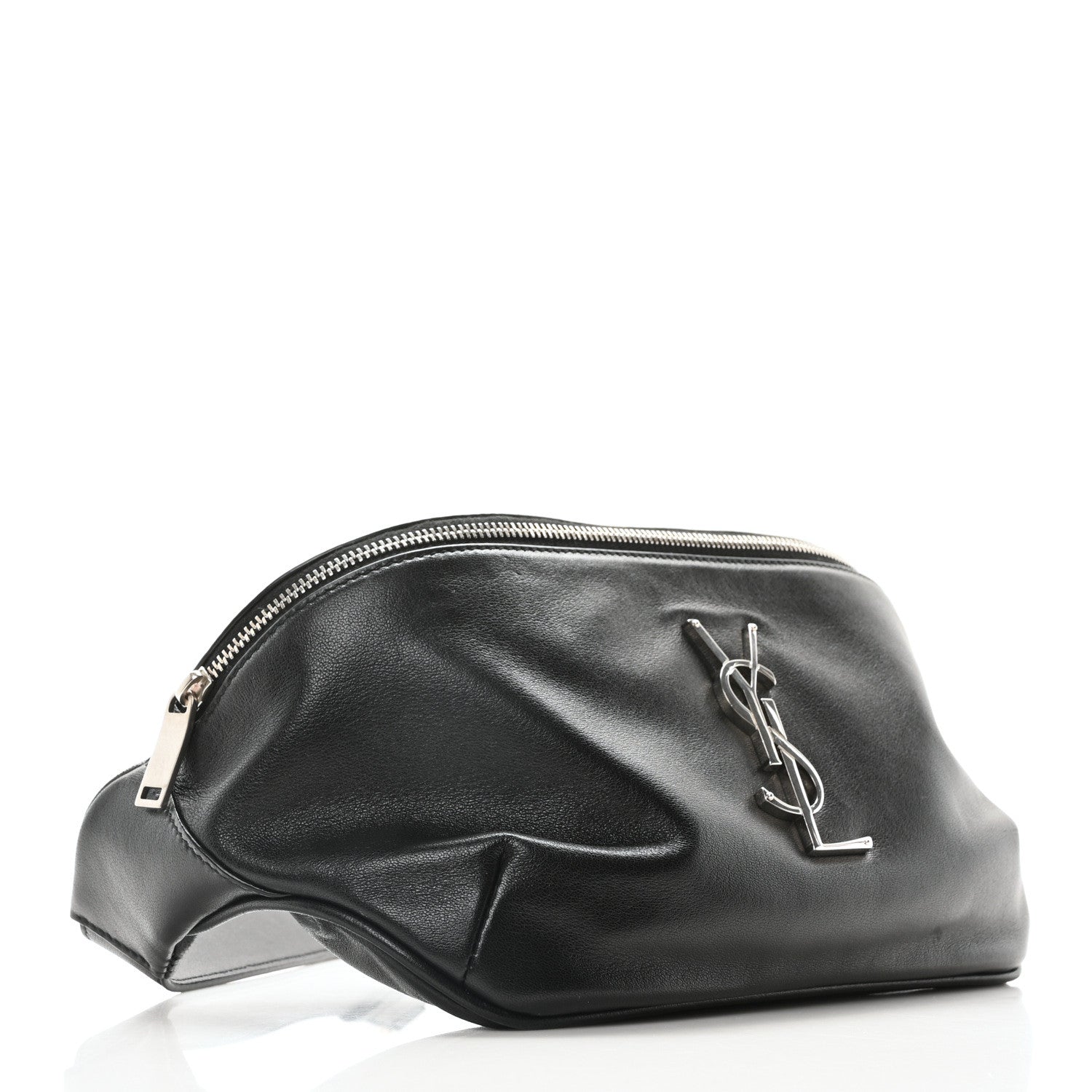 Saint Laurent Lambskin Monogram Belt Bag Black 4 of 10