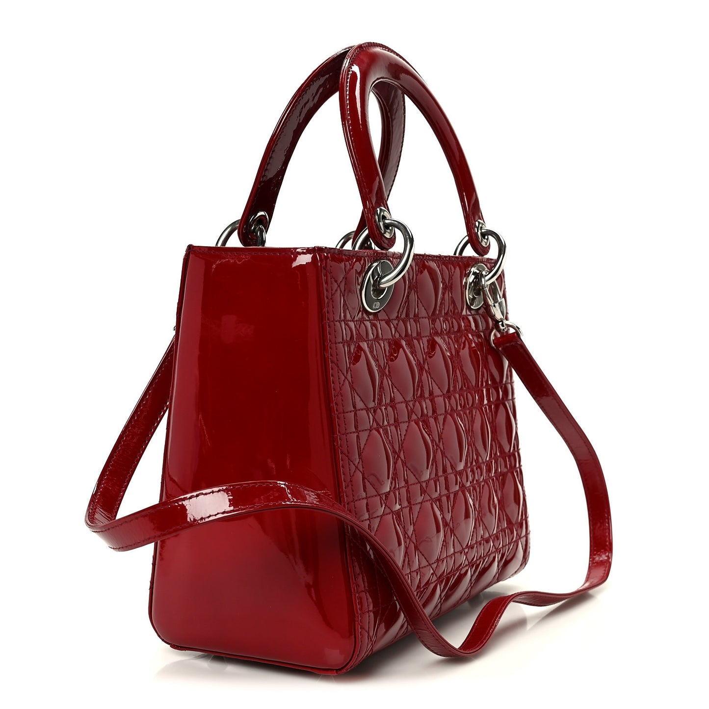 Patent Cannage Medium Lady Dior Red