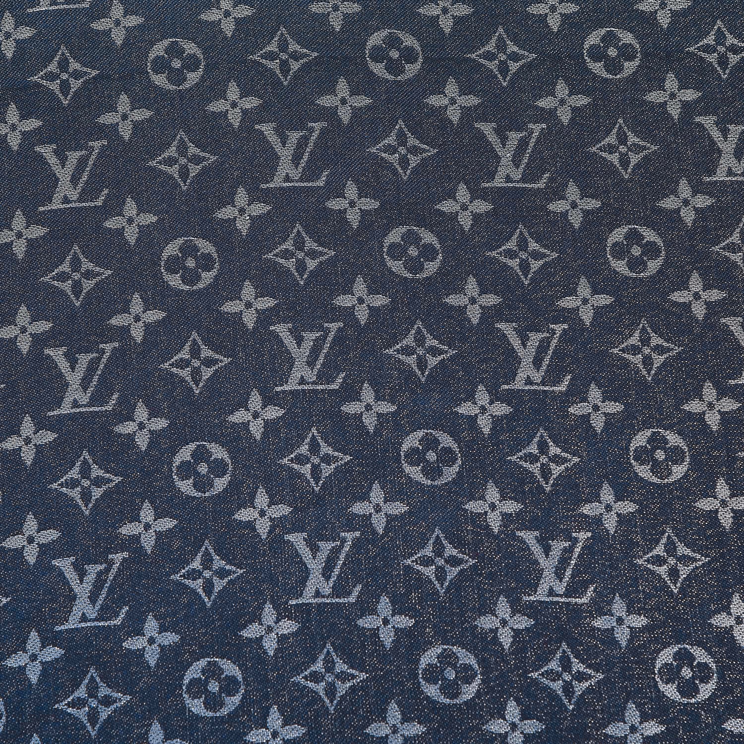 Louis Vuitton Wool Silk Monogram Shawl Blue Nuit 2 of 4