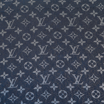 Louis Vuitton Wool Silk Monogram Shawl Blue Nuit 2 of 4
