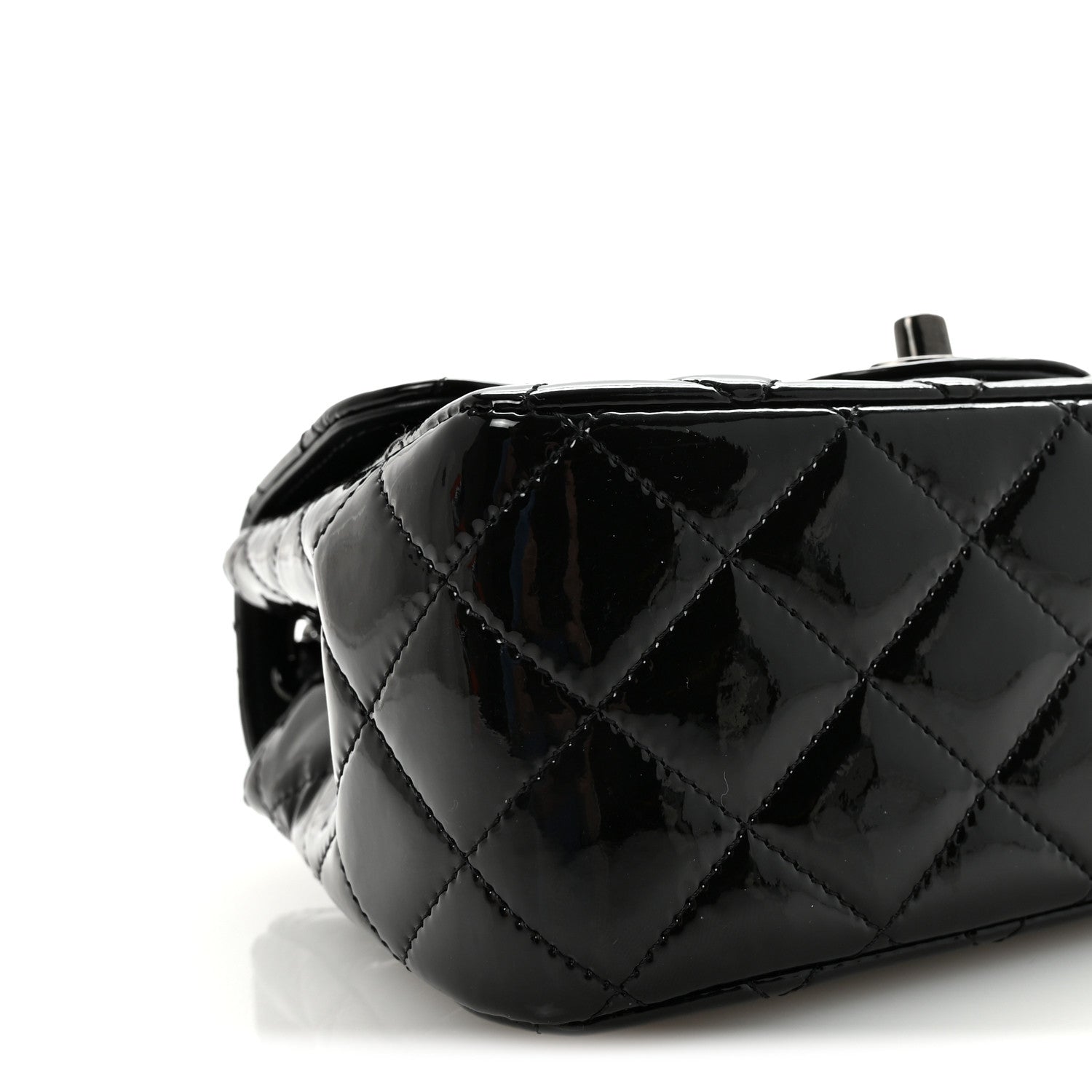 Chanel Patent Calfskin Quilted Mini Square Flap So Black 9 of 11