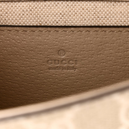 Gucci GG Supreme Monogram Textured Dollar Calfskin Web Mini Ophidia Envelope Shoulder Bag Beige Mystic White Oatmeal 6 of 11