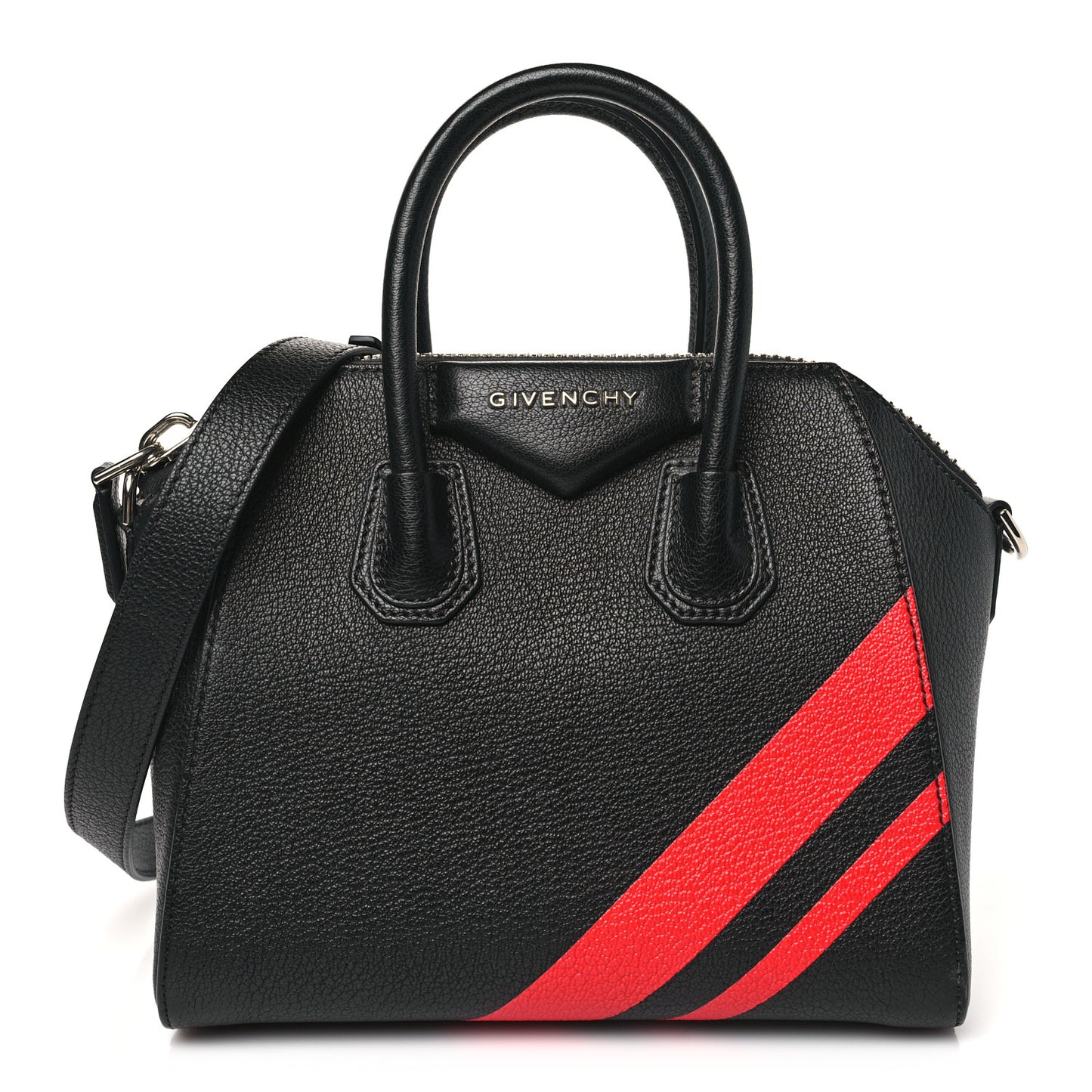 Sugar Goatskin Striped Mini Antigona Black