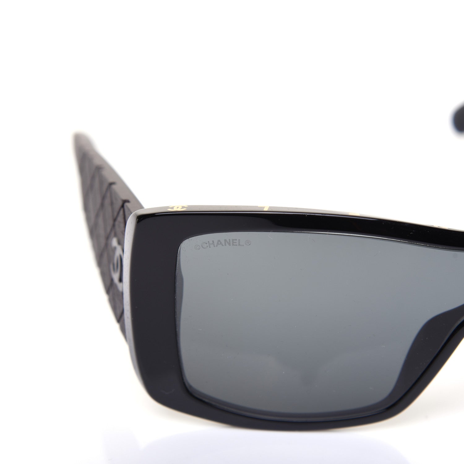Chanel Wood Rubber Shield Sunglasses 71337A Black 7 of 9