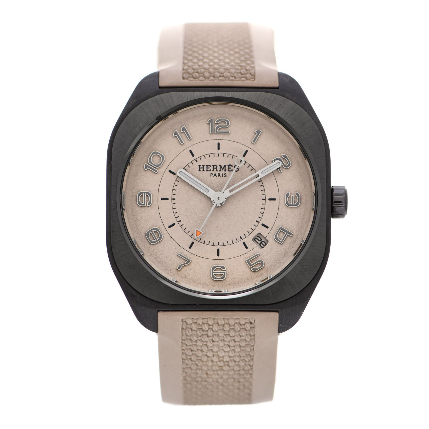 Hermes Titanium Rubber 39mm H08 Special Edition Automatic Watch Taupe 1 of 6