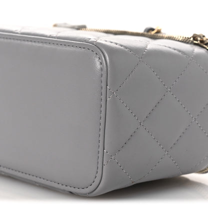 Chanel Lambskin Quilted Small Pearl Crush Vanity Case With Chain Grey 10 of 13
