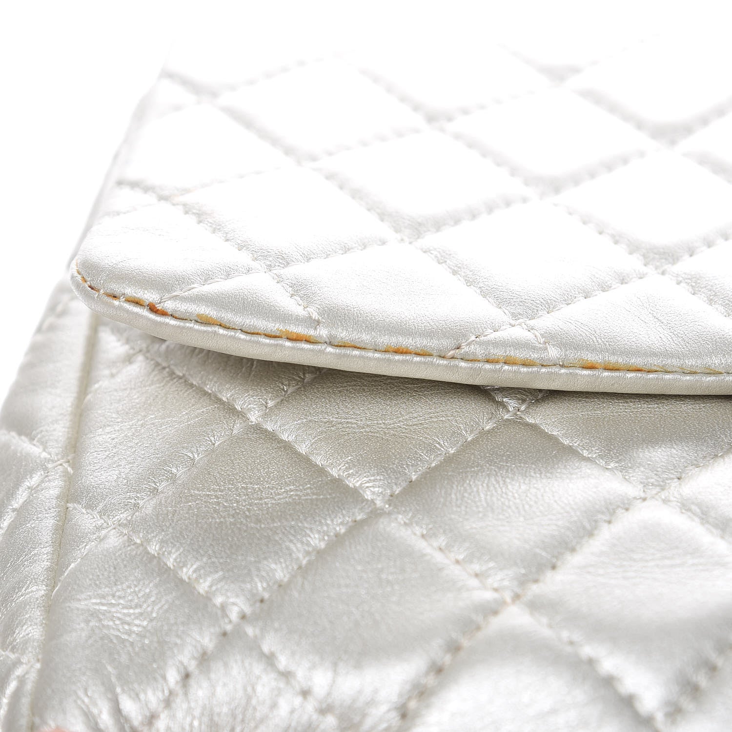 Chanel Metallic Lambskin Quilted Jumbo Single Flap Silver 10 of 16