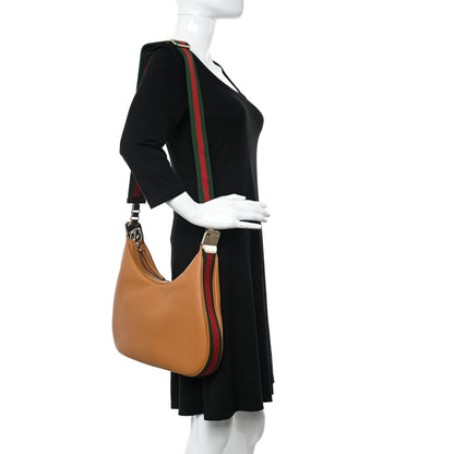 Gucci Aria Calfskin Web Large Attache Shoulder Bag Dark Orange 2 of 10