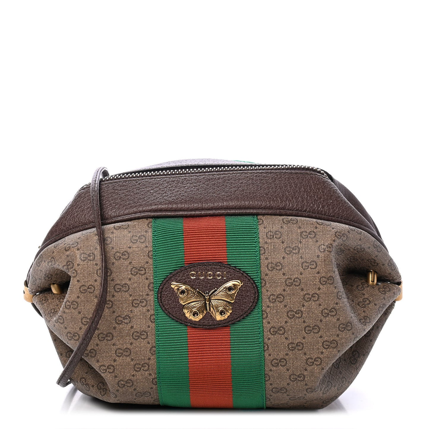 Mini Vintage GG Supreme Monogram Web Butterfly New Candy Crossbody Beige New Acero