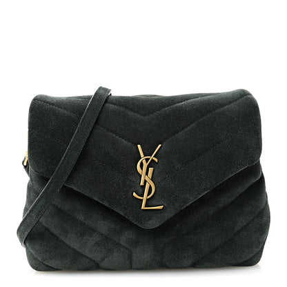 Saint Laurent Suede Y Quilted Monogram Toy Loulou Crossbody Bag Dark Forest Dark Forest 1 of 11