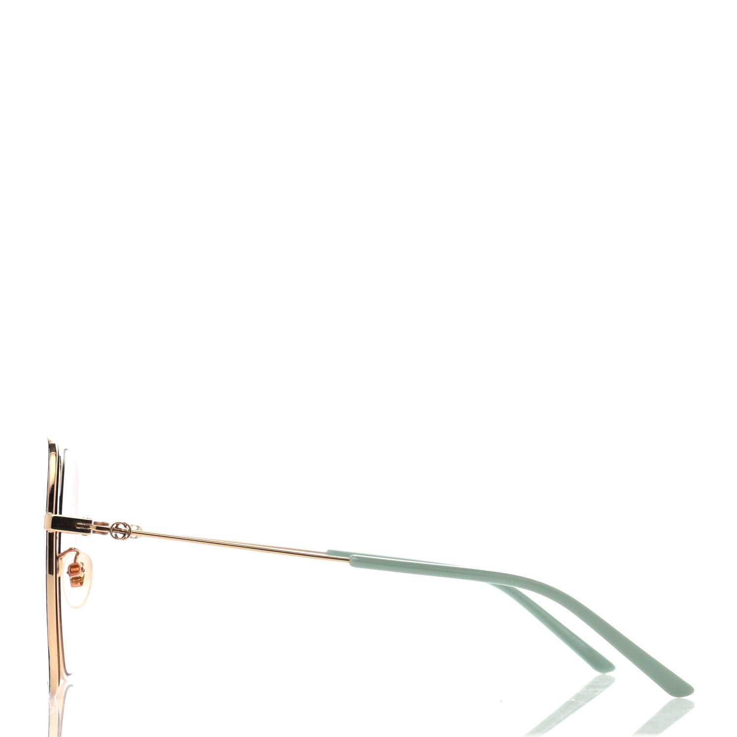 Gucci Metal Square Frame Sunglasses GG0443S Gold Pink 5 of 10