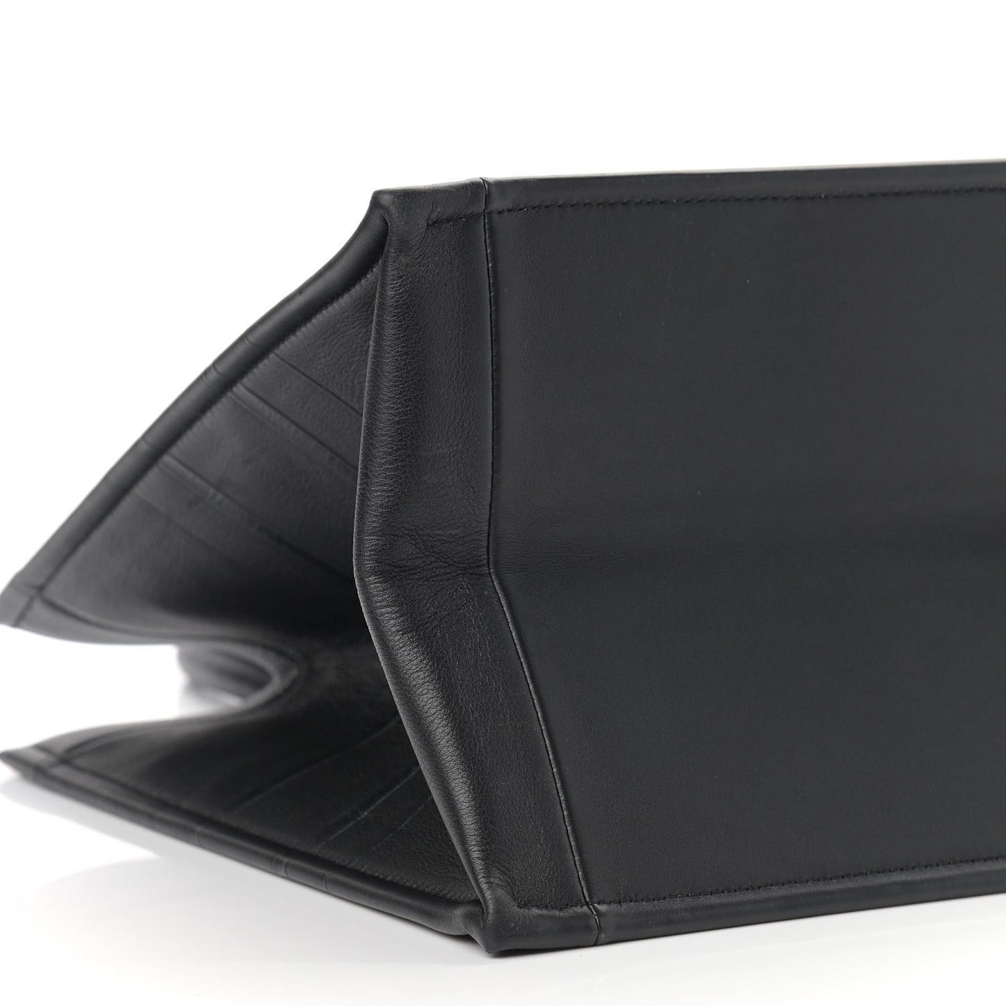 Calfskin Embossed Medium Book Tote Black