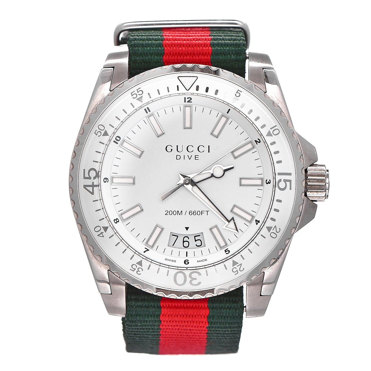 Gucci Stainless Steel Nylon 45mm Dive Quartz Watch 1 of 9