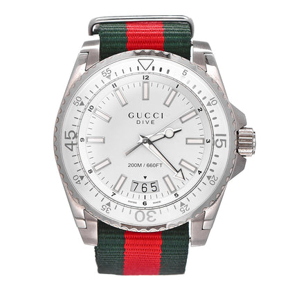 Gucci Stainless Steel Nylon 45mm Dive Quartz Watch 1 of 9