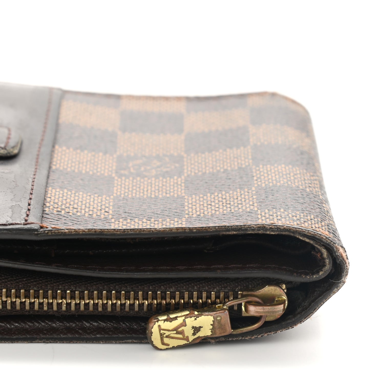 Damier Ebene Zippe Zipped Compact Wallet