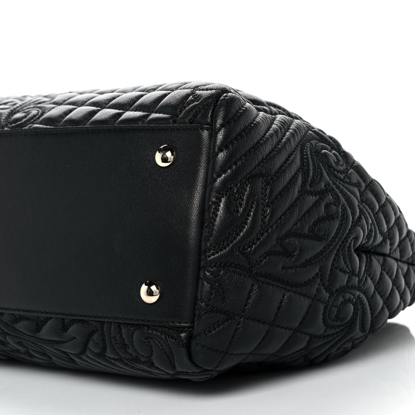 Barocco Quilted Nappa Altea Vanitas Satchel Black