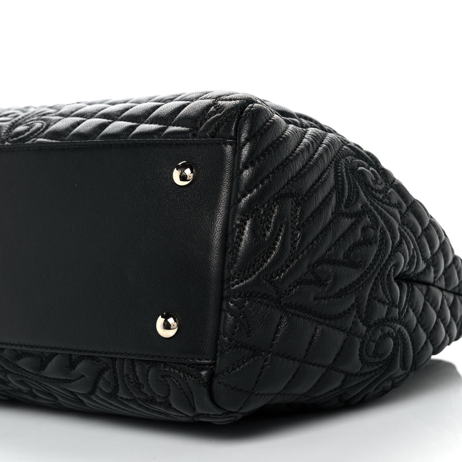 Versace Barocco Quilted Nappa Altea Vanitas Satchel Black 9 of 11
