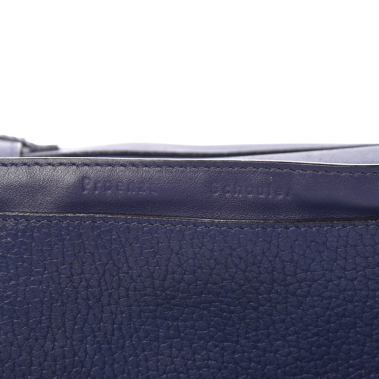 Pebbled Calfskin Double Sided PS Courier Bag Indigo