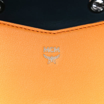 MCM Lambskin Diamond Disco Mini Flap Crossbody Bag Orange 6 of 18