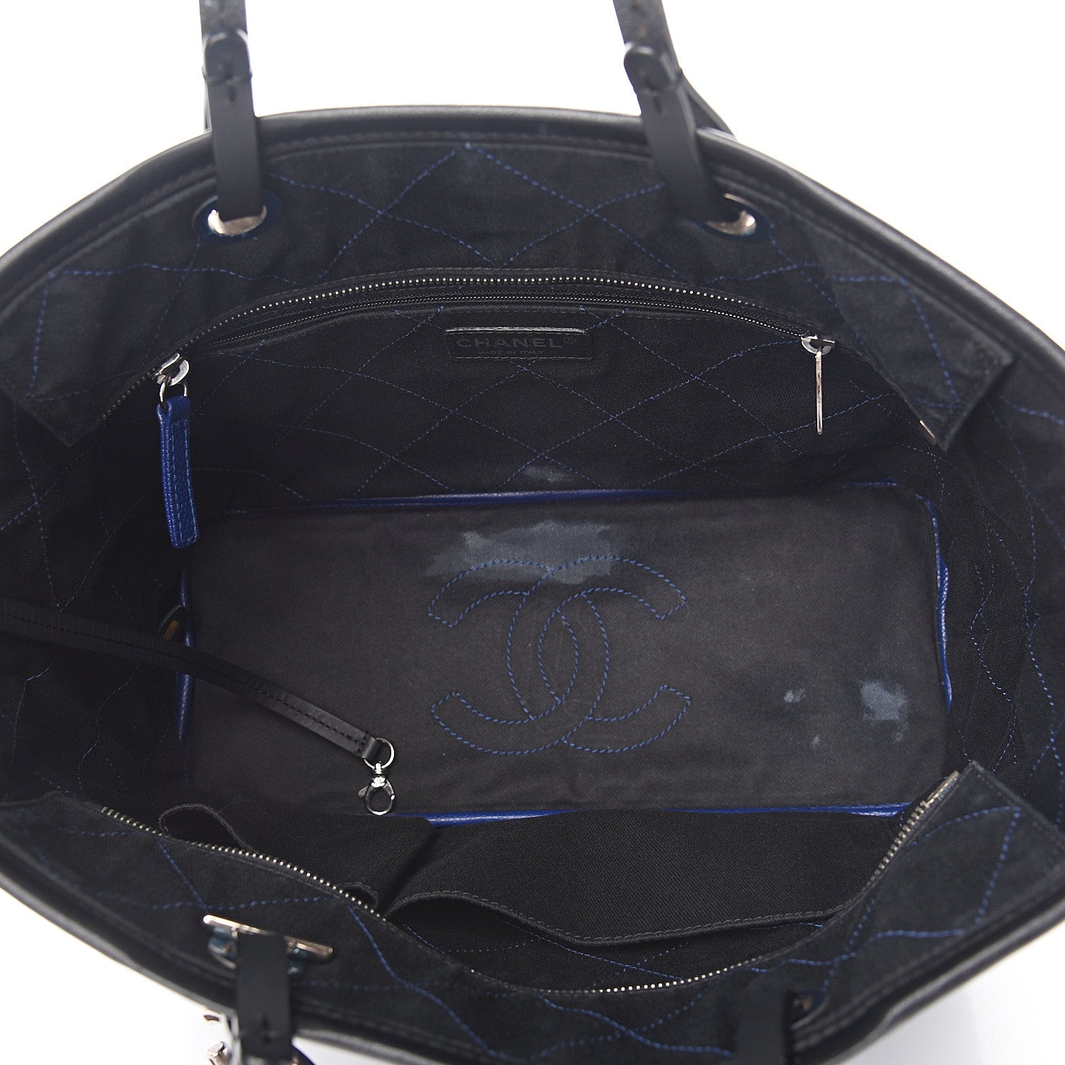 Chanel Grained Calfskin Shopping Fever Tote Blue 4 of 12