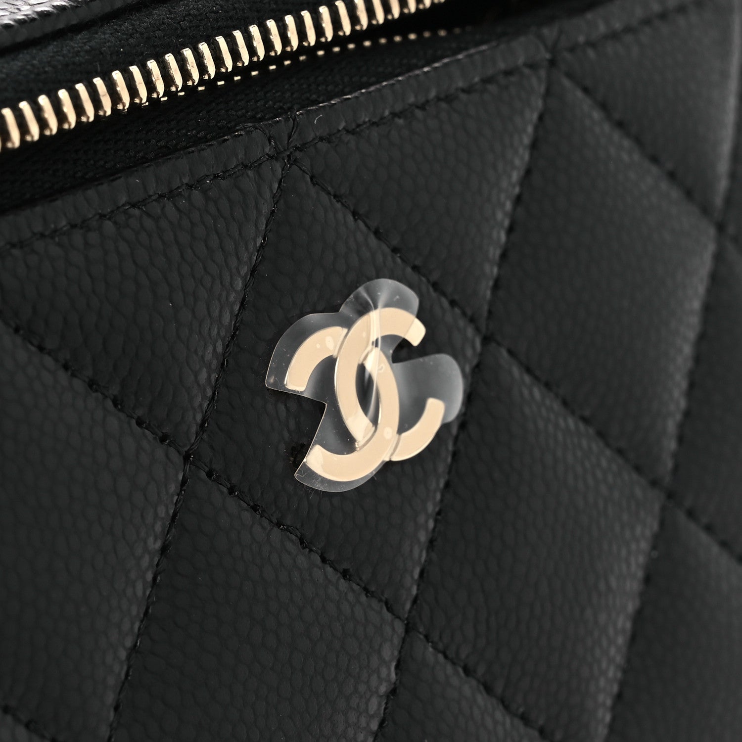 Chanel Caviar Quilted Small Vanity Case With Chain Black Black 11 of 14