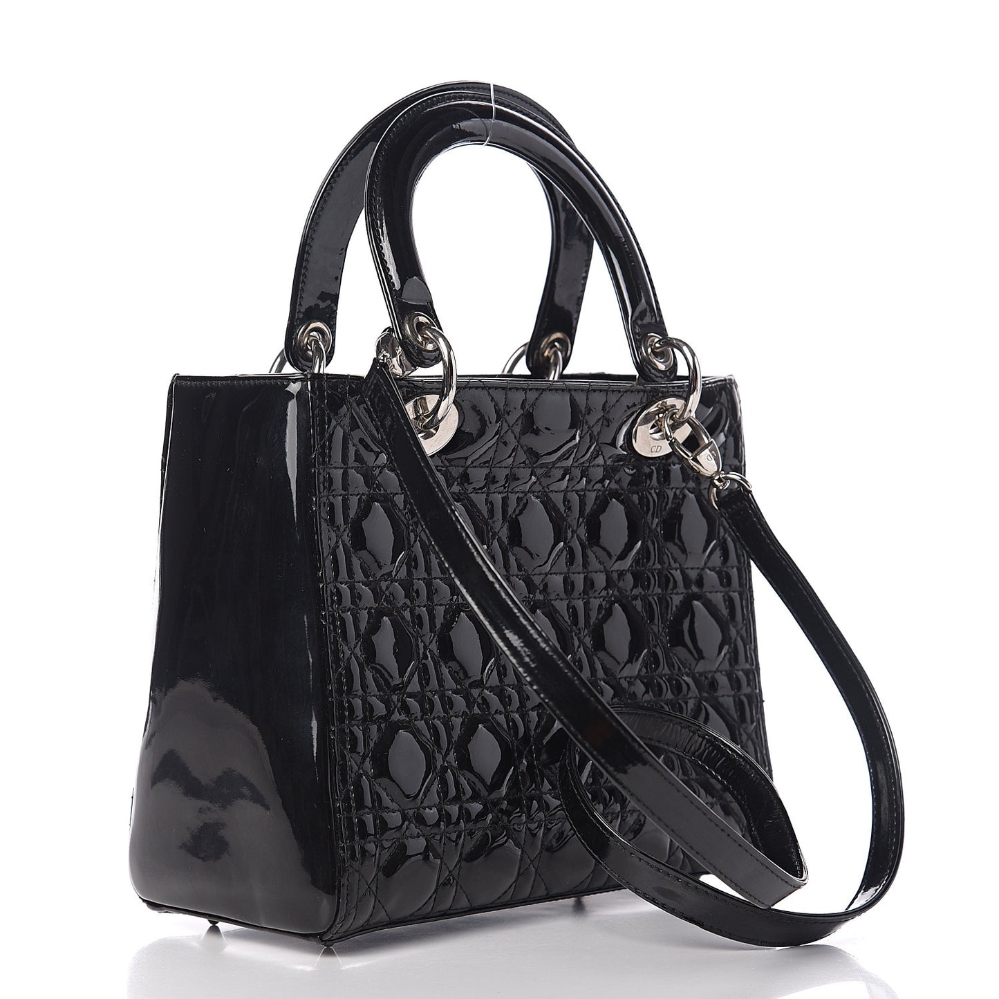 Patent Cannage Medium Lady Dior Black