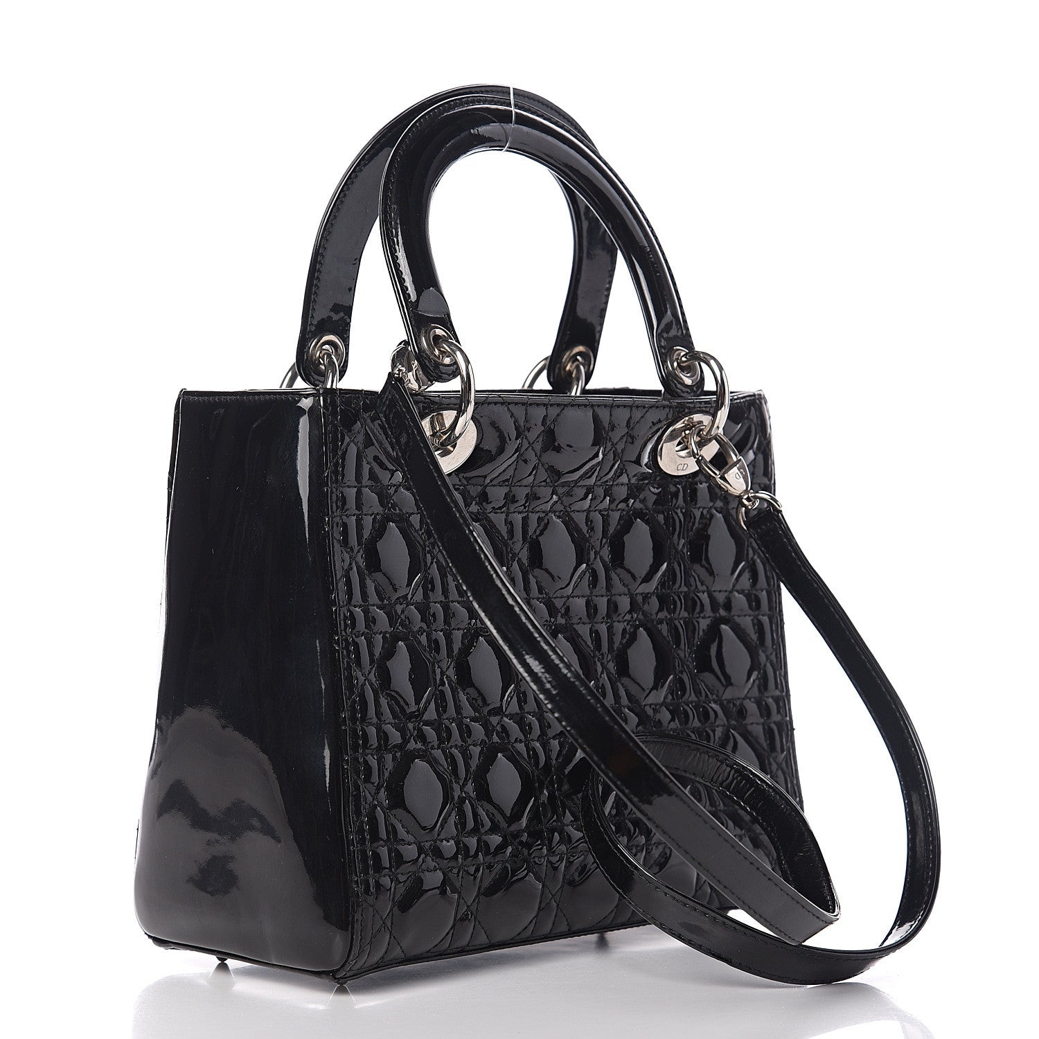 Christian Dior Patent Cannage Medium Lady Dior Black 2 of 11