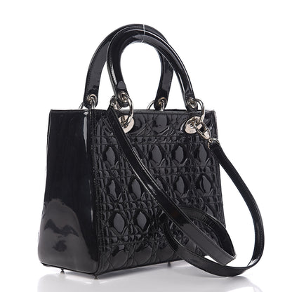 Christian Dior Patent Cannage Medium Lady Dior Black 2 of 11