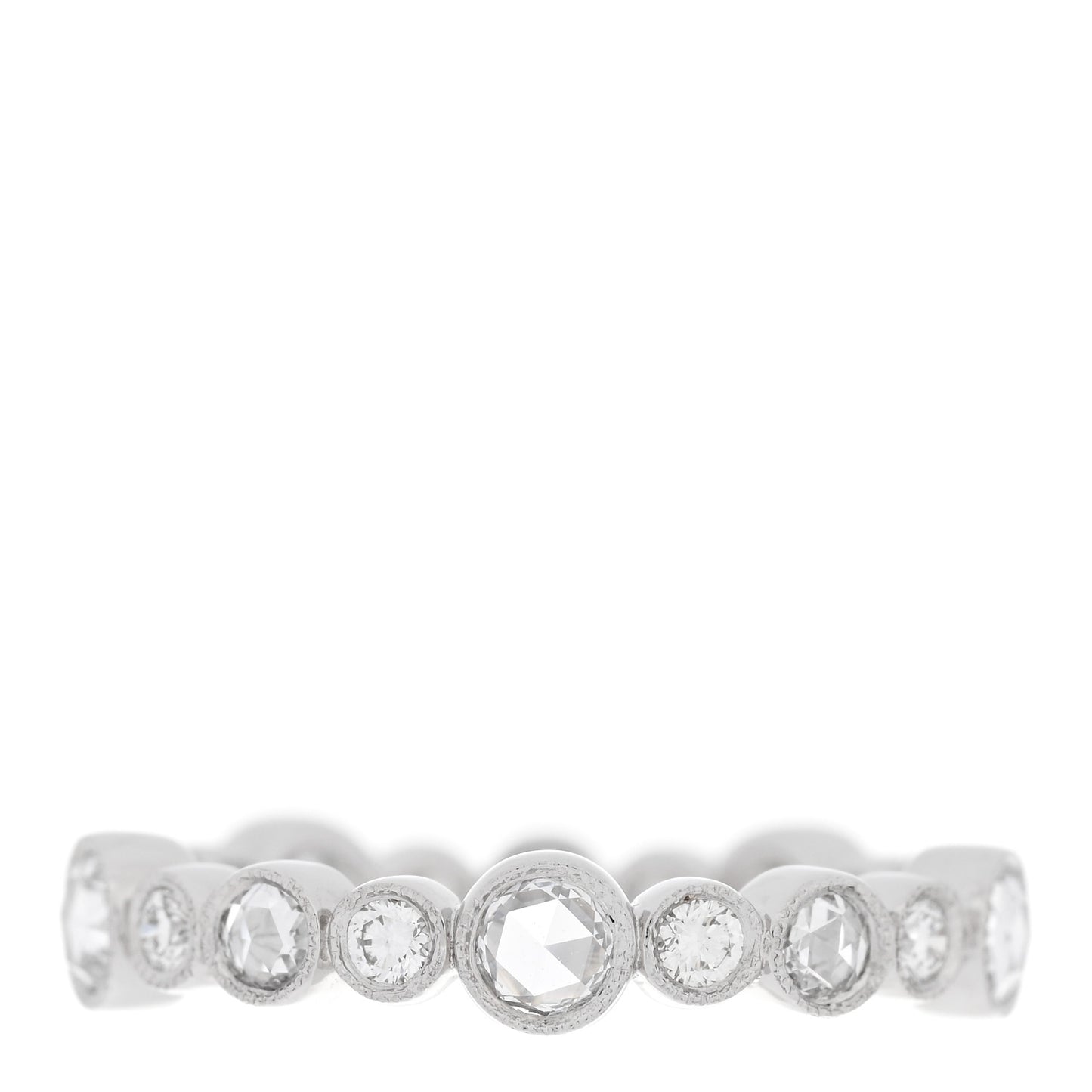 Platinum Diamond Narrow Cobblestone Band Ring 47 4.25