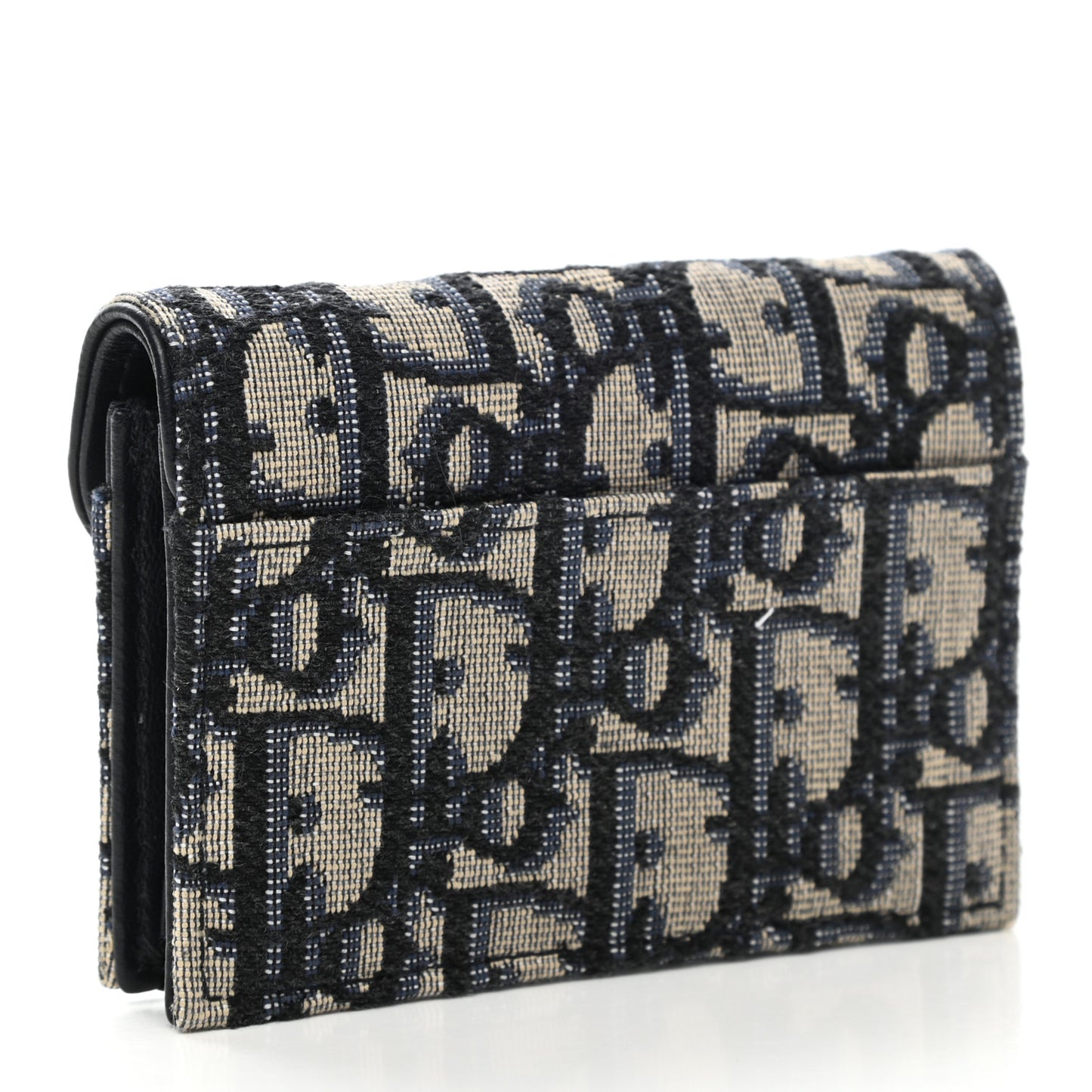 Oblique Saddle Card Holder Blue