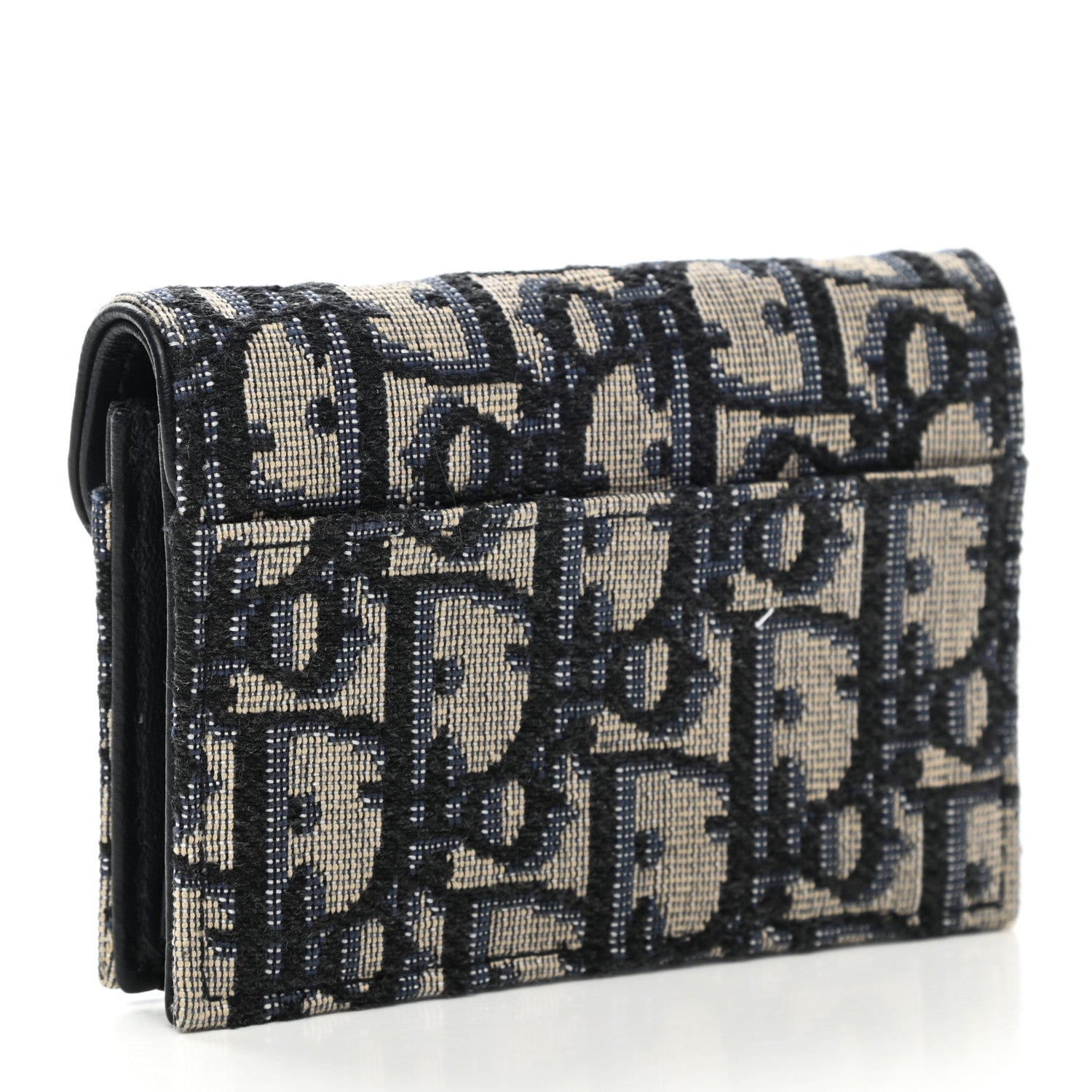 Christian Dior Oblique Saddle Card Holder Blue 3 of 8
