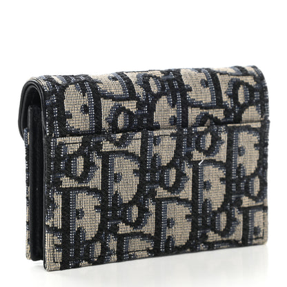 Christian Dior Oblique Saddle Card Holder Blue 3 of 8