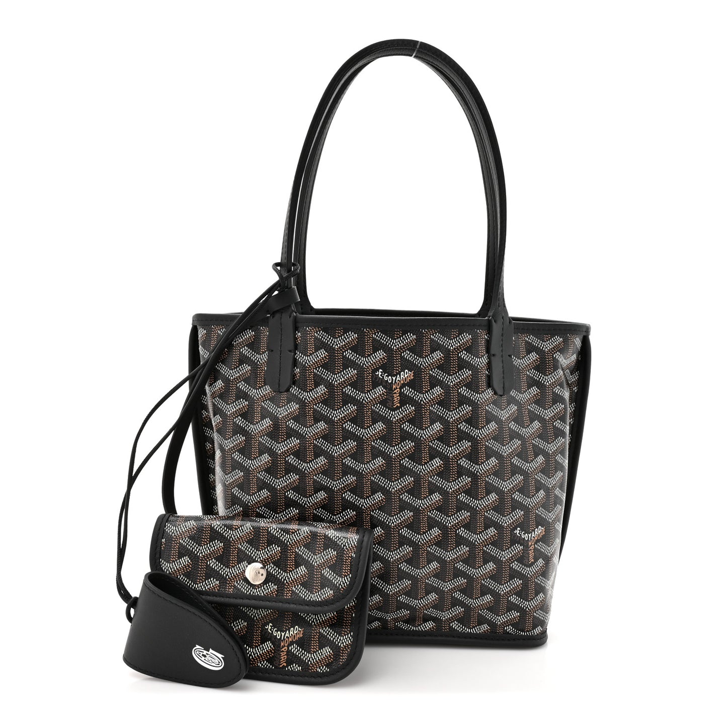 Goyardine Reversible Mini Anjou Black