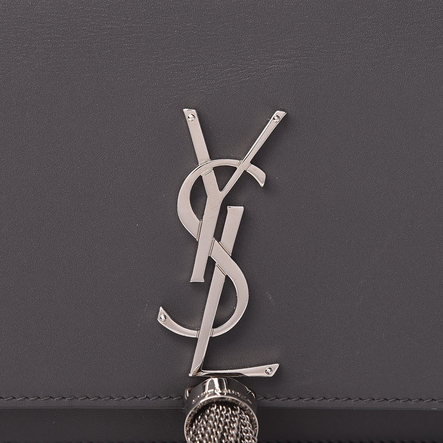 Smooth Calfskin Classic Monogram Kate Tassel Chain Wallet Grey