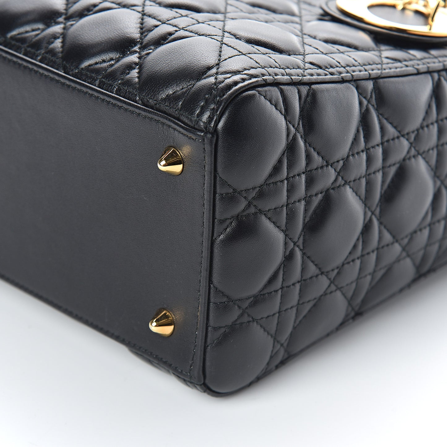 Lambskin Cannage Medium Lady Dior Black