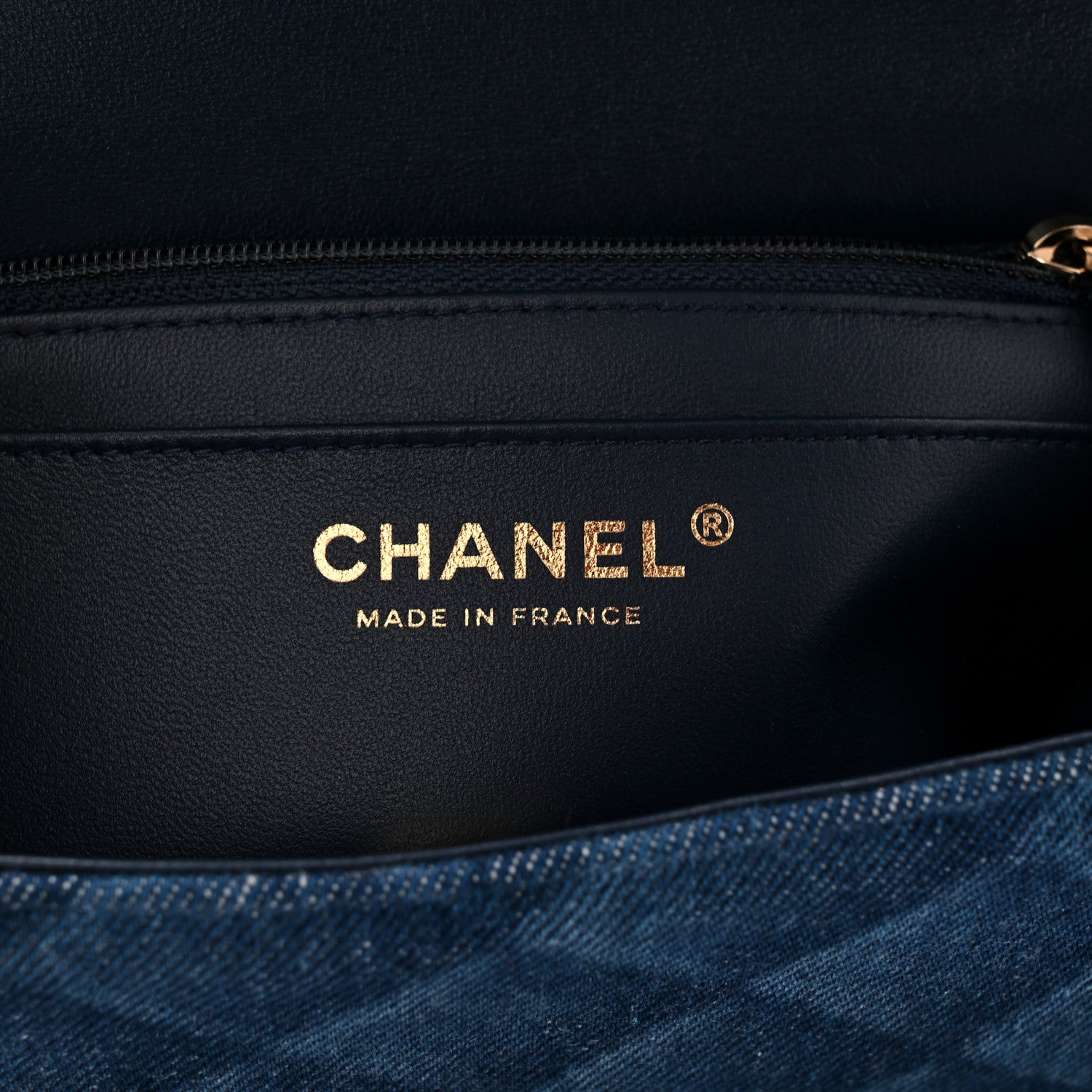 Chanel Printed Denim Quilted Mini Rectangular Flap Dark Blue 6 of 11
