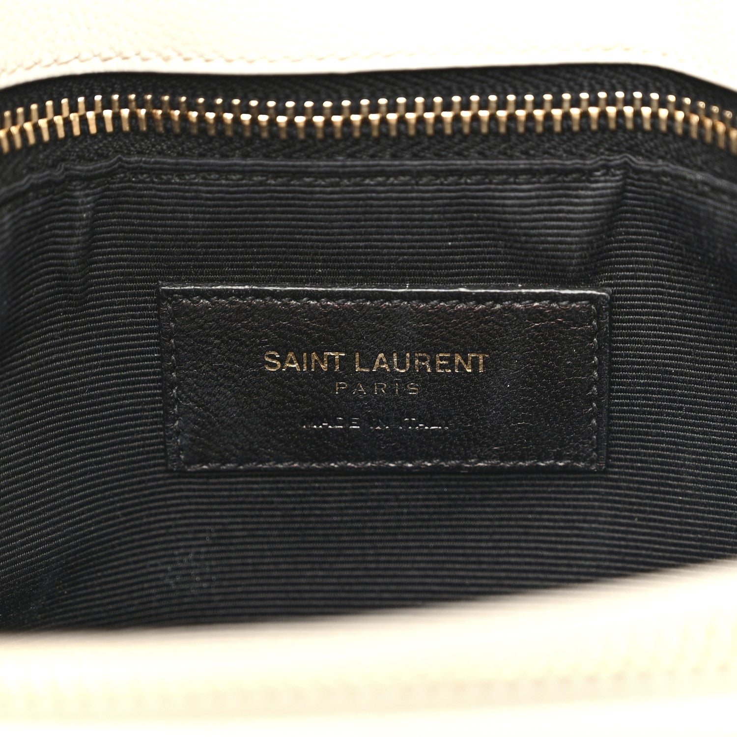 Saint Laurent Grain De Poudre Matelasse Chevron Monogram Shopping Bag White 7 of 18