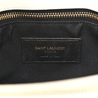 Saint Laurent Grain De Poudre Matelasse Chevron Monogram Shopping Bag White 7 of 18