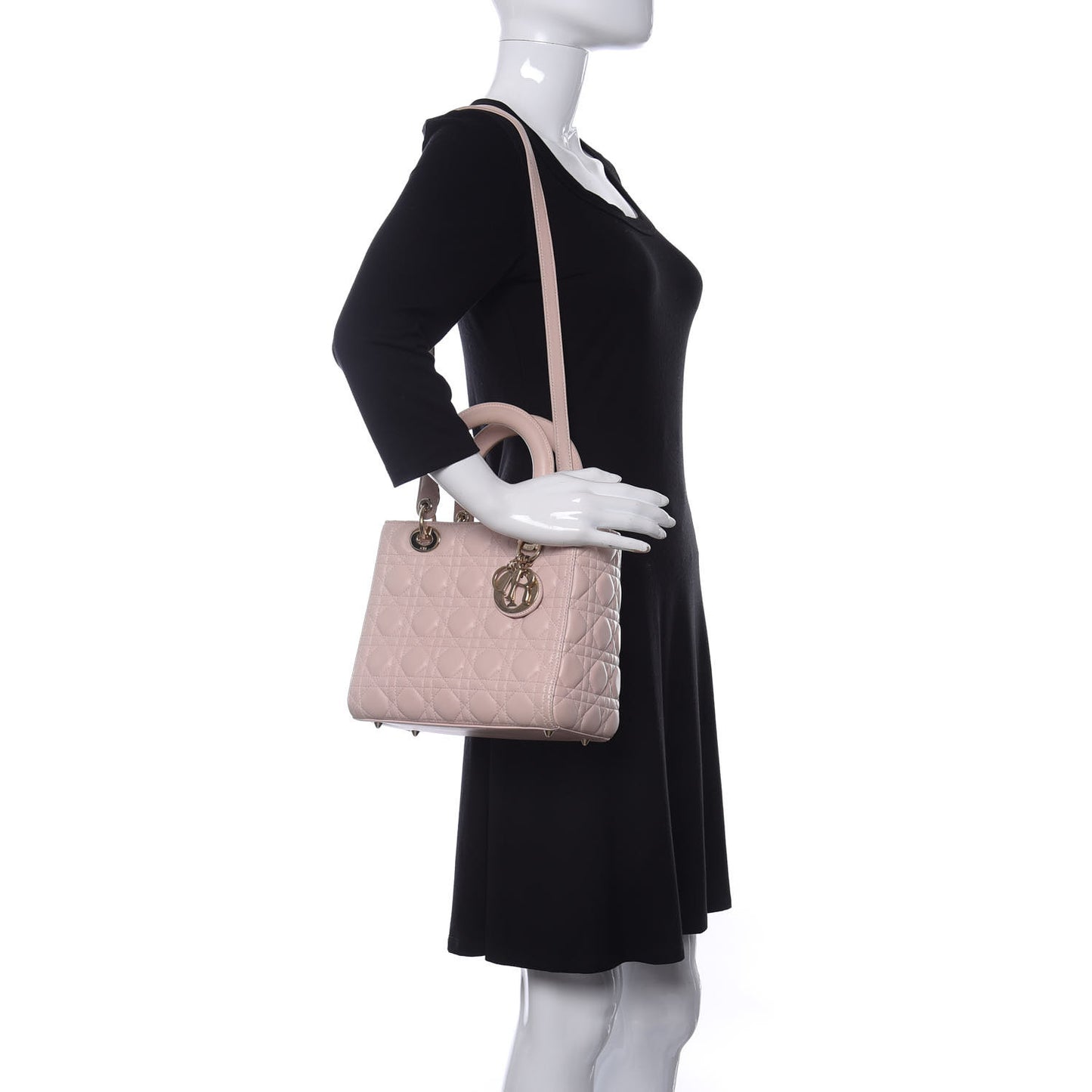 Lambskin Cannage Medium Lady Dior Light Pink