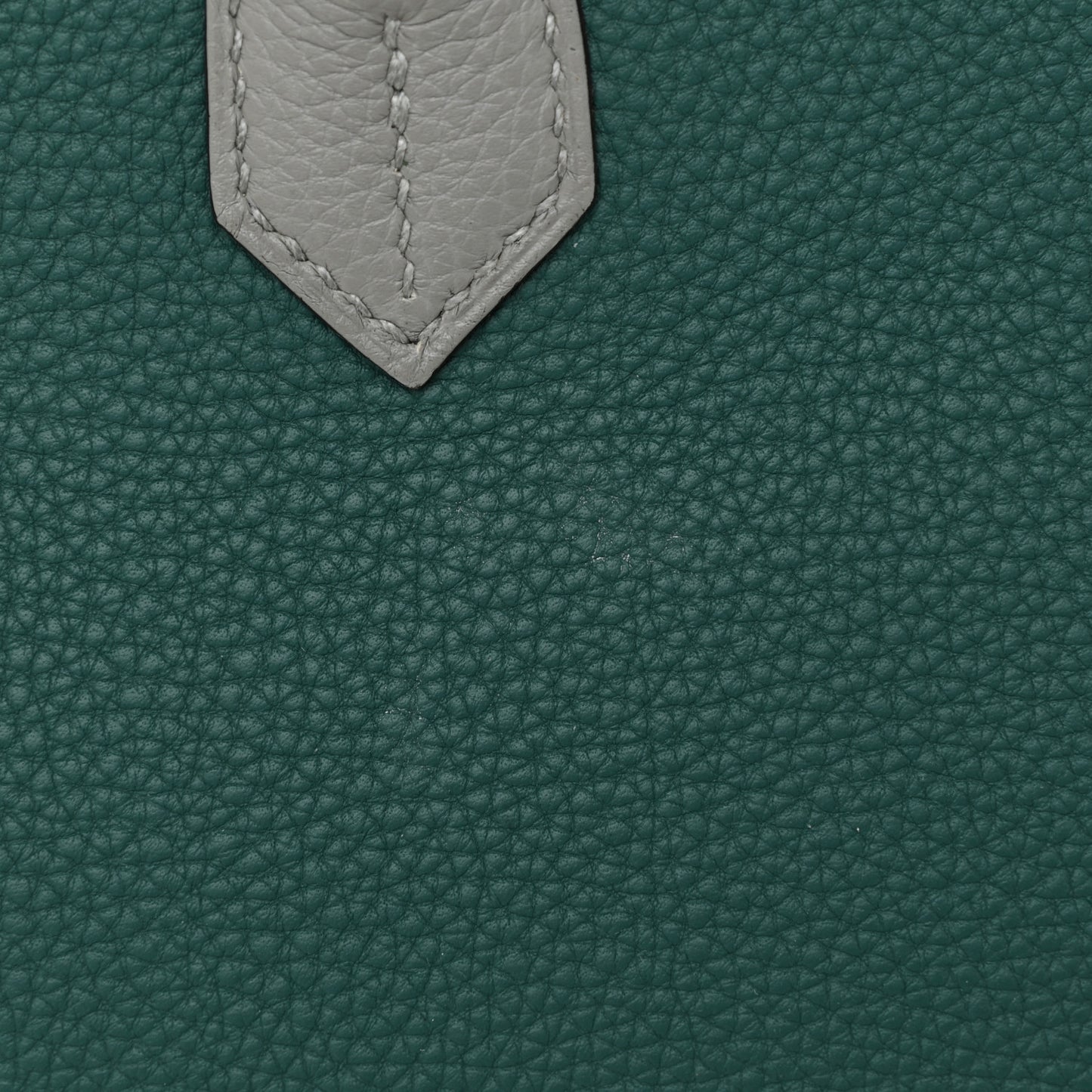 Togo Bi-Color Horseshoe Birkin 30 Malachite Gris Mouette