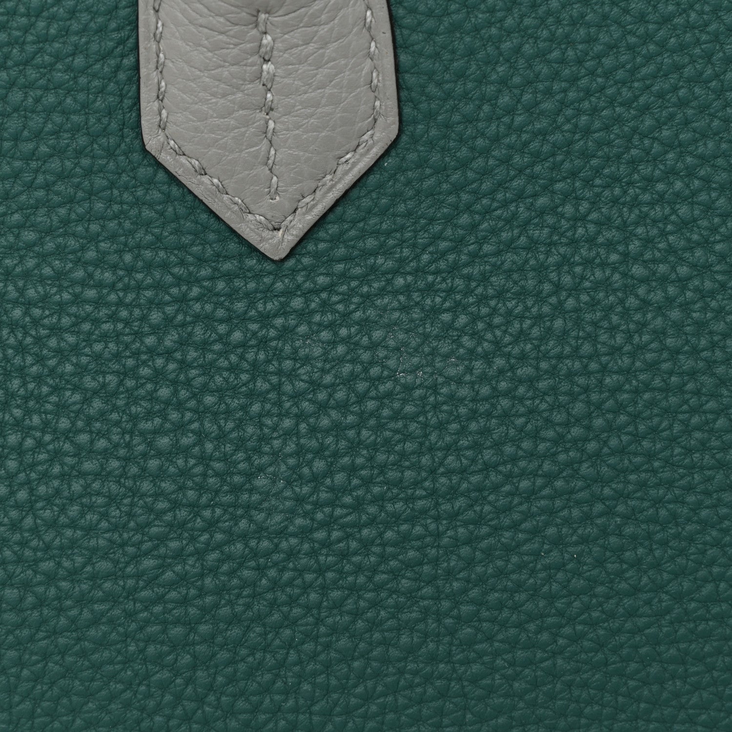 Hermes Togo Bi-Color Horseshoe Birkin 30 Malachite Gris Mouette 14 of 17