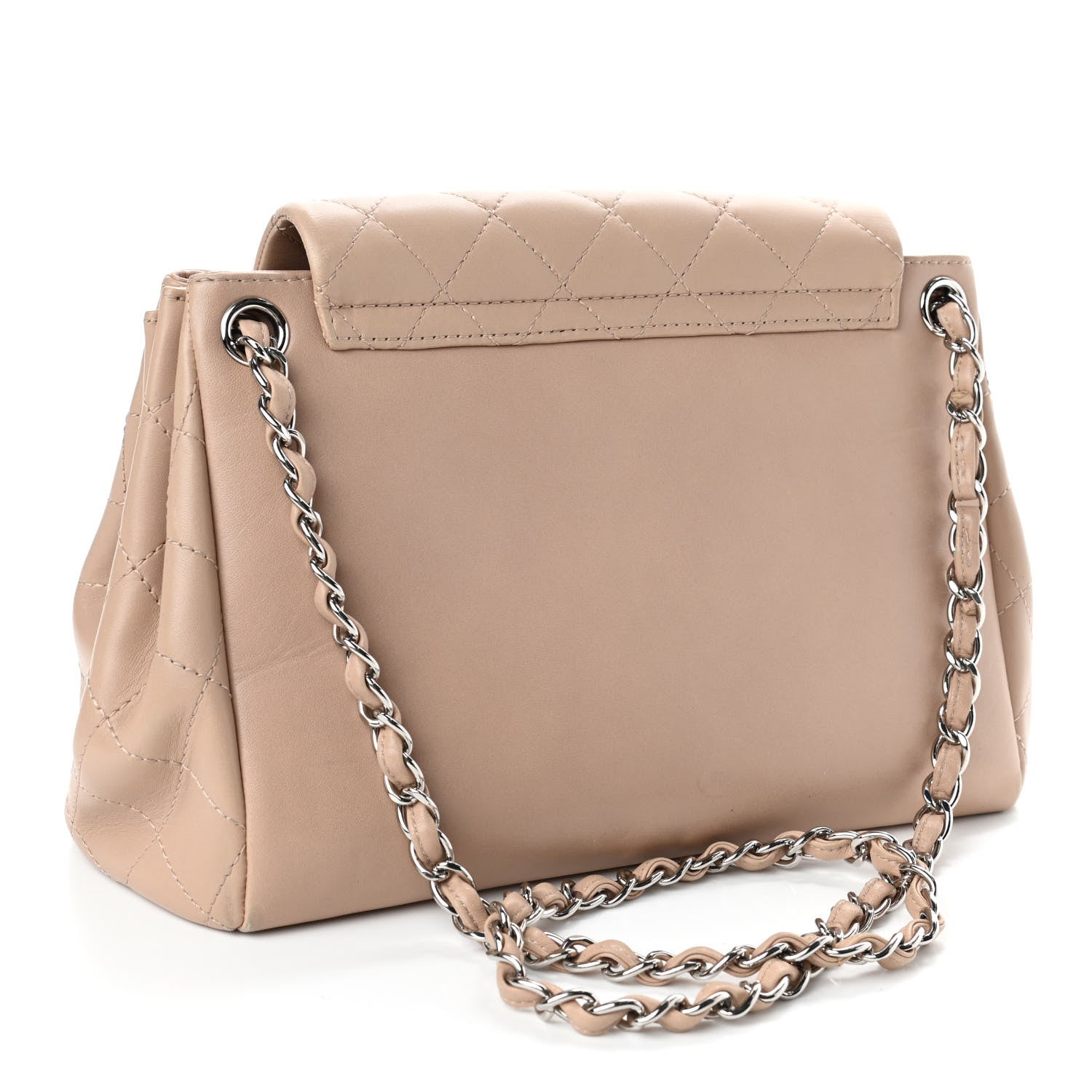 Chanel Lambskin Quilted CC Accordion Shopping Bag Beige 2 of 4