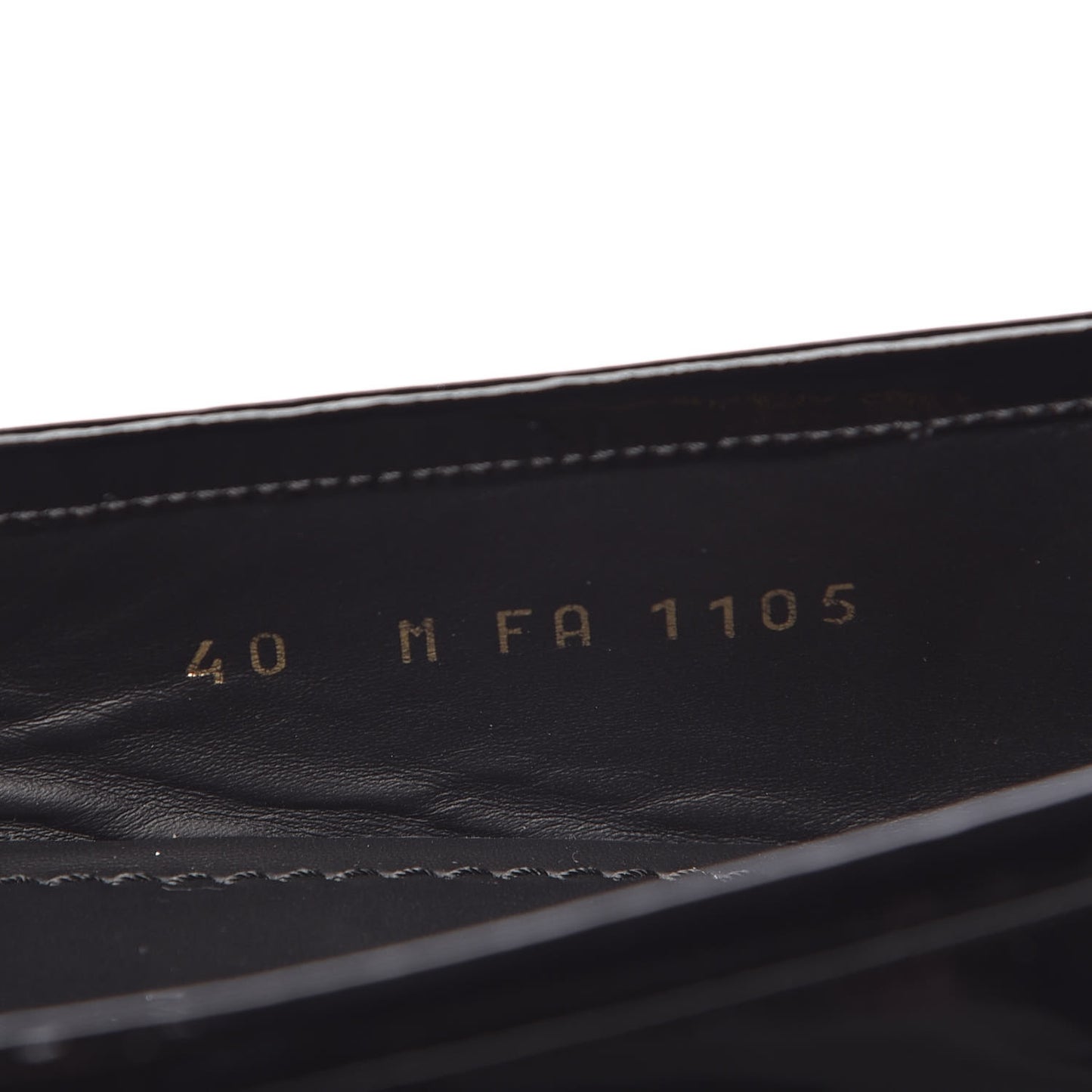 Patent Calfskin Farewell Flat Loafer 40 Black