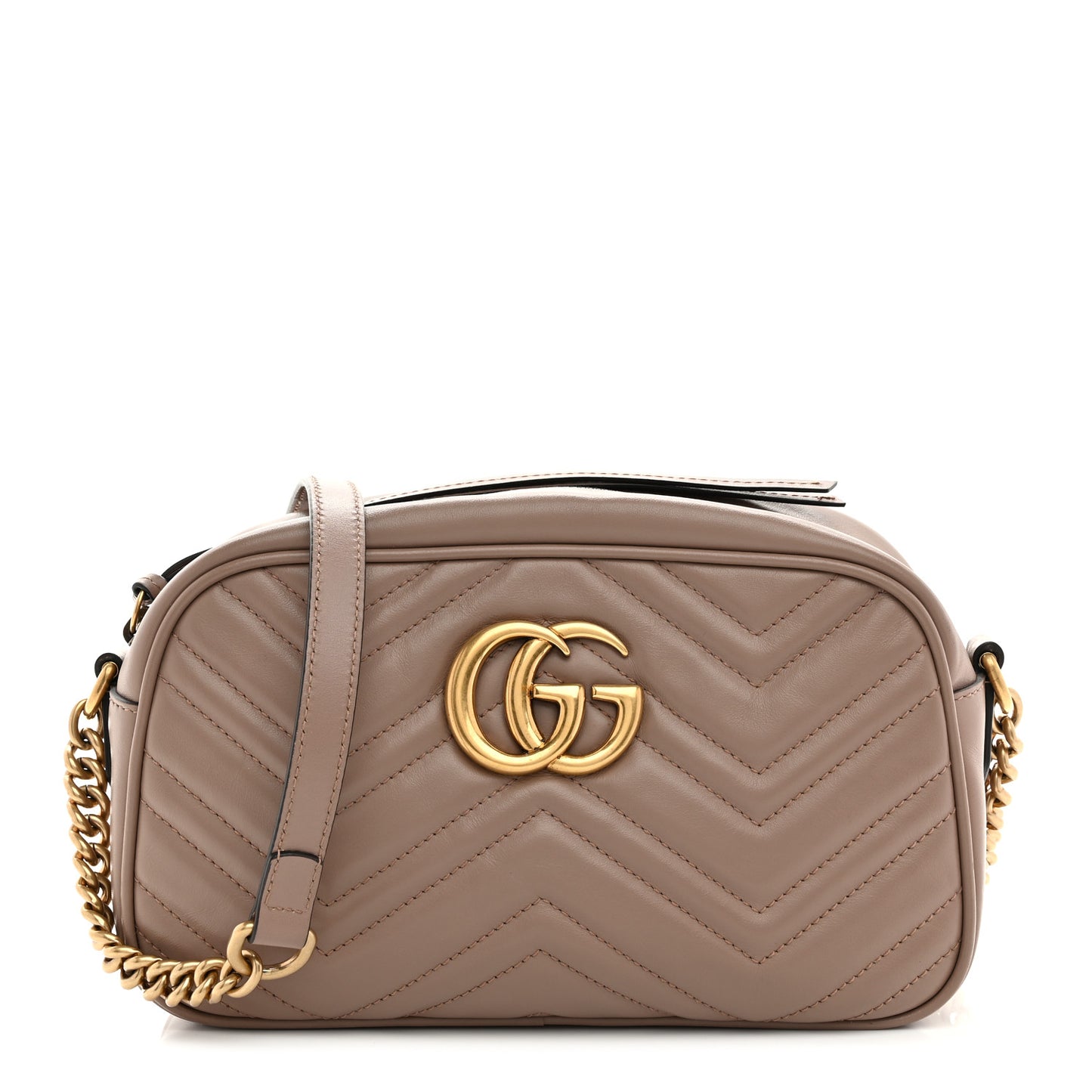 Calfskin Matelasse Small GG Marmont Chain Shoulder Bag Porcelain Rose