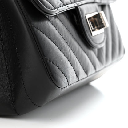 Chanel Aged Calfskin Chevron Quilted 2.55 Reissue Mini Flap Black 11 of 12