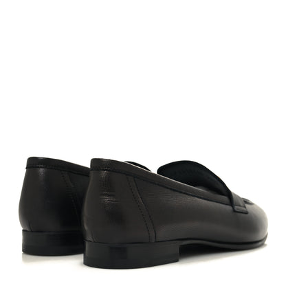 Hermes Goatskin Womens Paris Loafers 38 Black 4 of 10