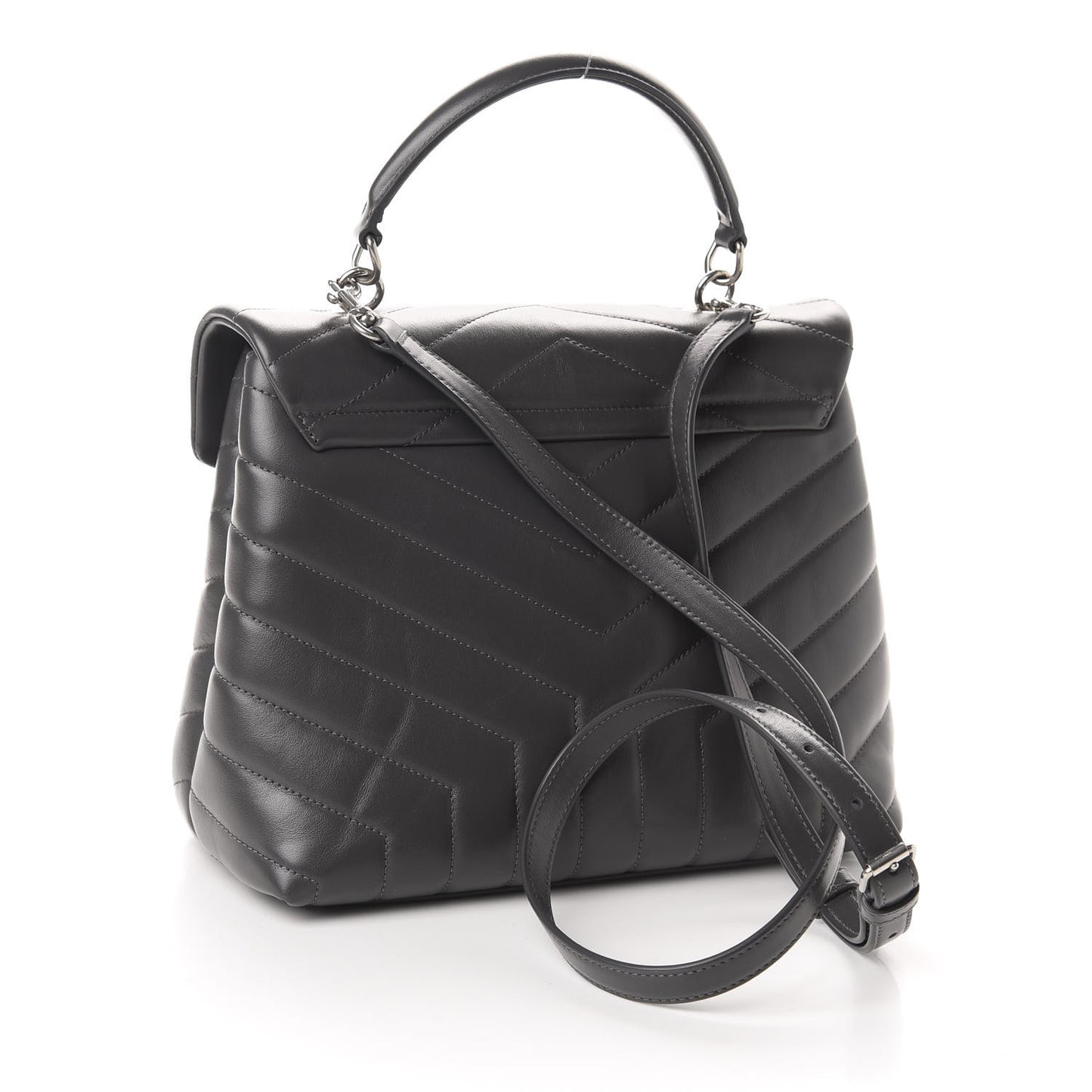 Calfskin Y Quilted Monogram Medium Loulou Chain Satchel Storm