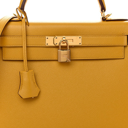 Hermes Epsom Kelly Sellier 28 Jaune Ambre 8 of 13