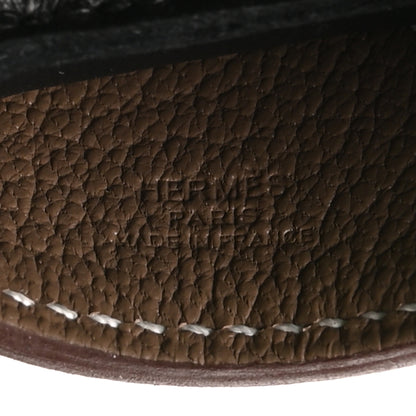 Hermes Milo Lambskin Grigri Rodeo Robeo Coeur Bag Charm PM Black Craie Etoupe 4 of 5