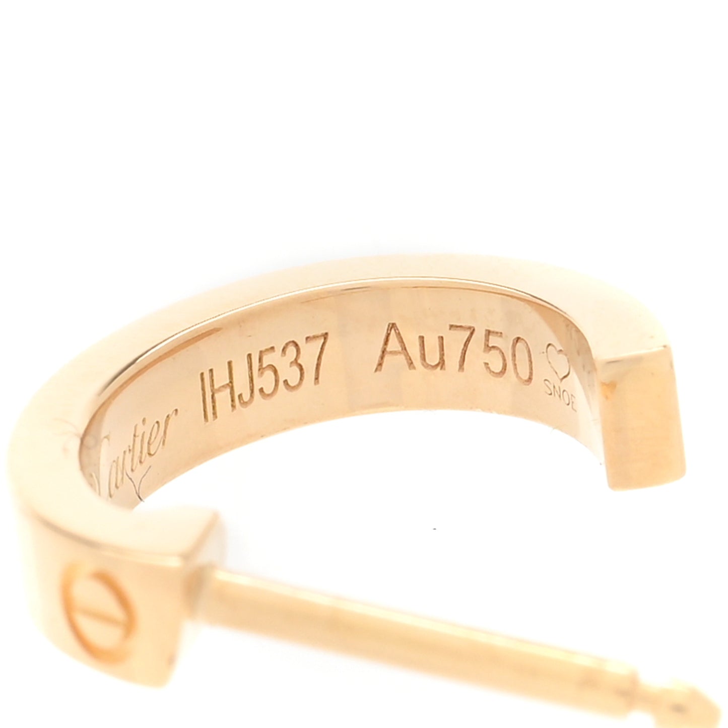 18K Yellow Gold Small LOVE Hoop Earrings